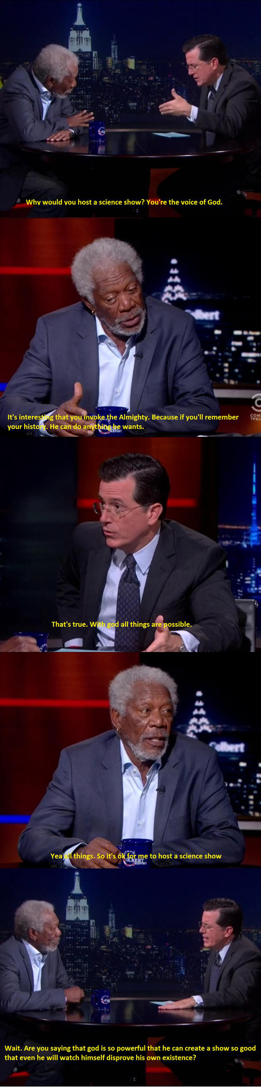 Colbert Interviewing God