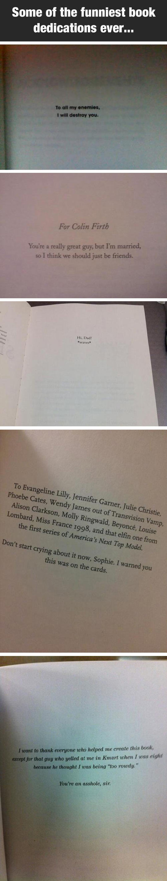 Some Of The Best Book Dedications Ever