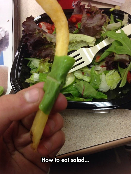 cool-fries-lettuce-salad-eating