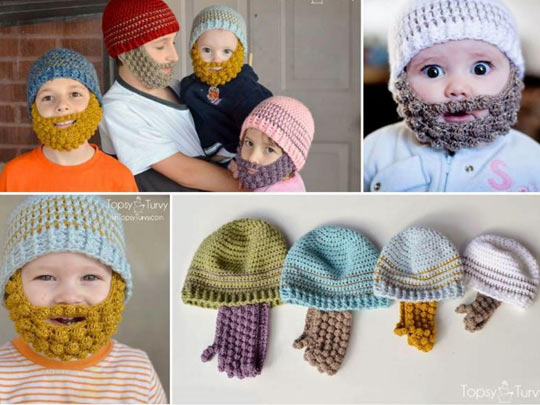 Knitted Beanie Beard Win