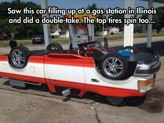 cool-upside-down-truck-tires-gas-station