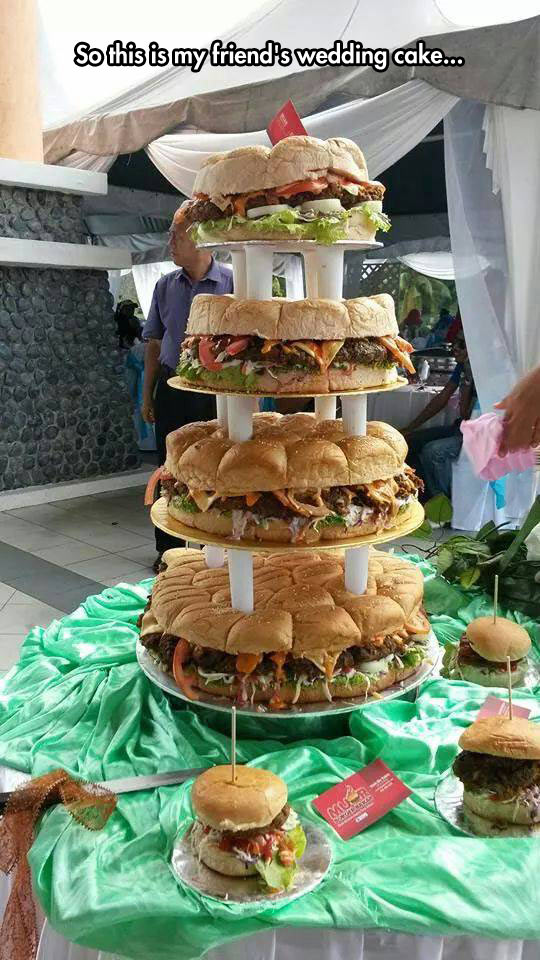Epic Burger Wedding Cake