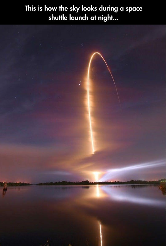 Long Exposure Shot Of The Space Shuttle