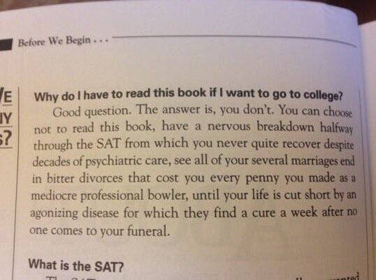 SAT Books Getting Too Real