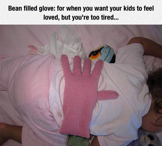 cool-bean-filled-glove-baby-sleeping