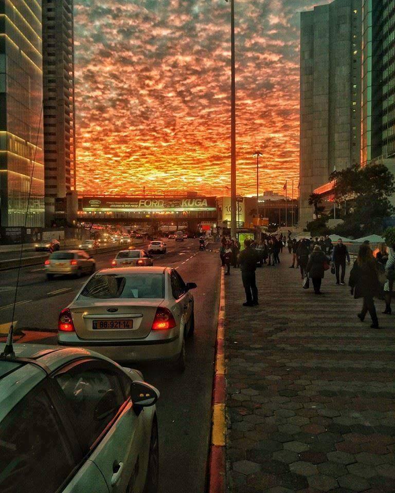 Apocalyptic sunset in Tel Aviv !!