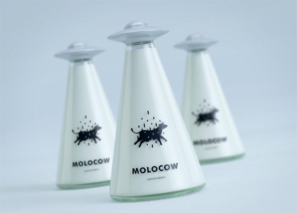 Milk Bottles That Look Like Abducted Cows