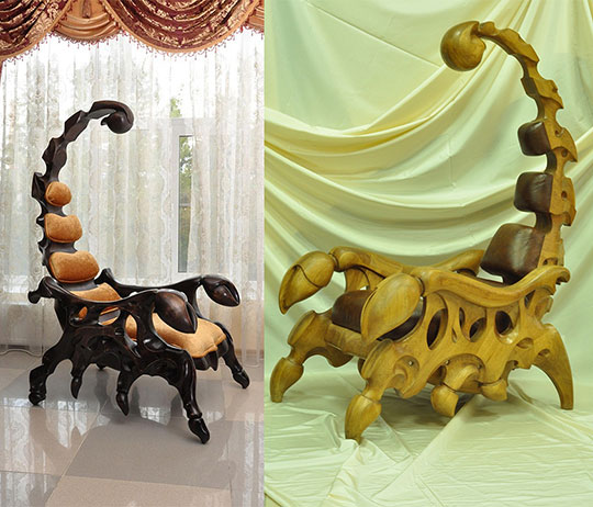 Wonderful Wooden Scorpion Chairs