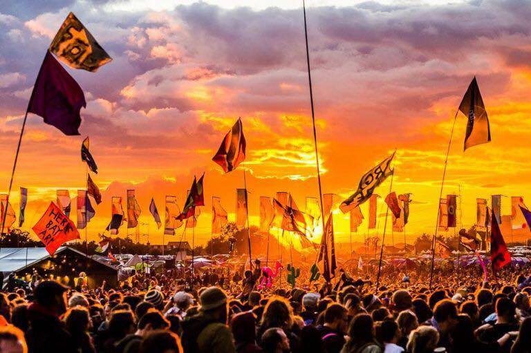 The sunset at Glastonbury Festival on Saturday was incredible