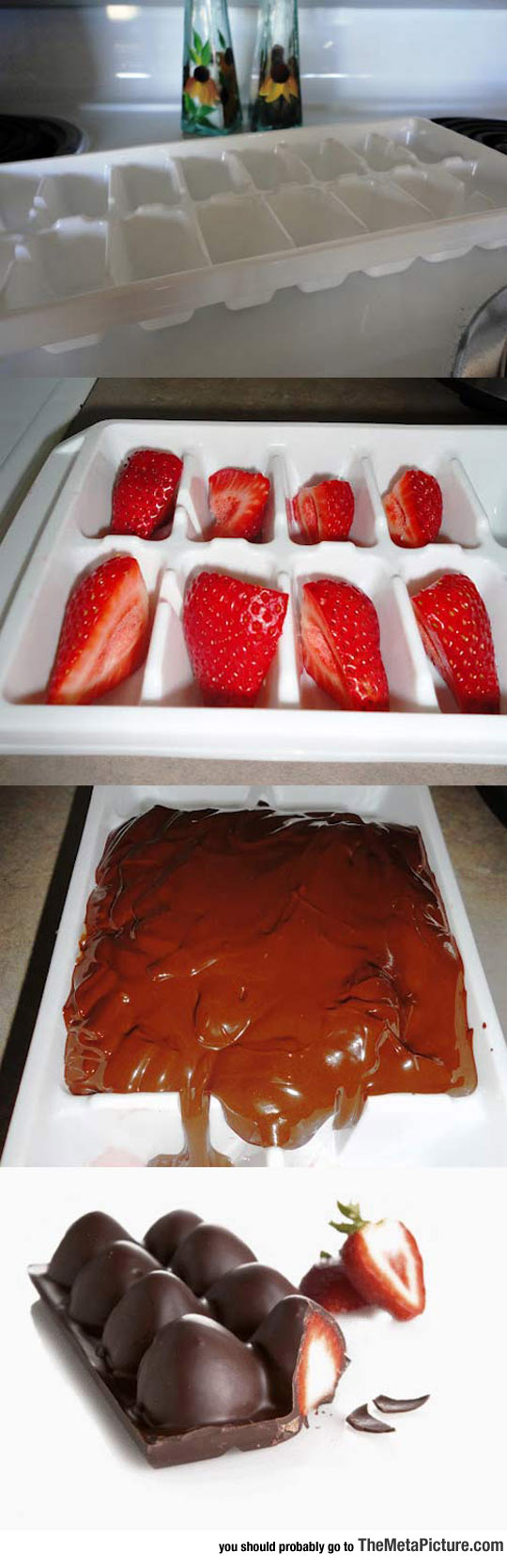 Ice Tray, Strawberries, Chocolate...Boom