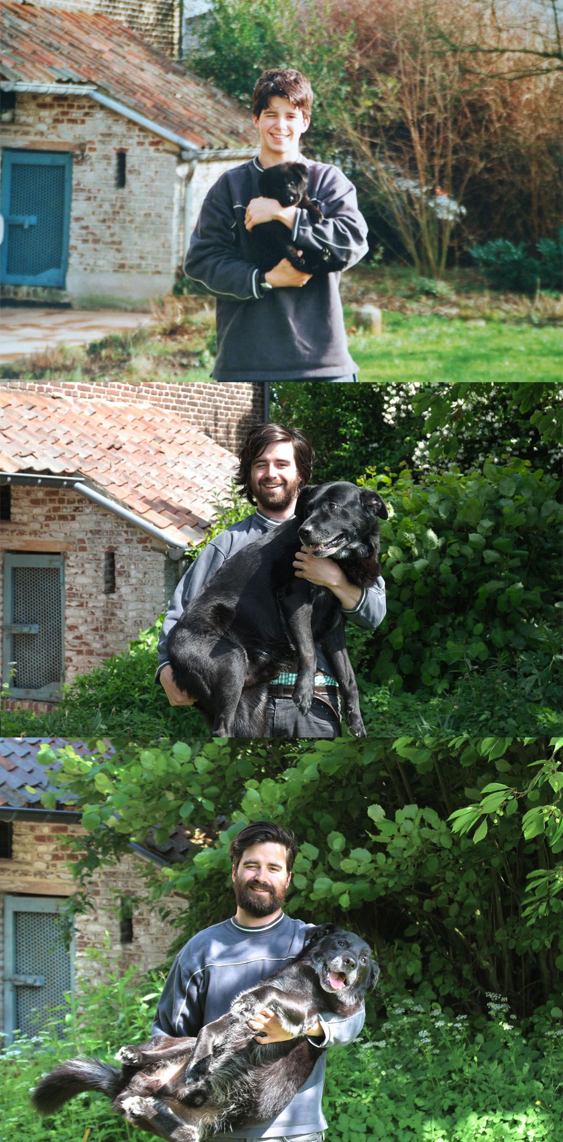 My best friend passed away last night, here we are throughout our life together.