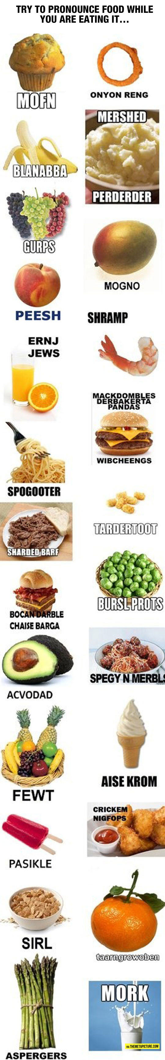 Pronounce Food While Eating It