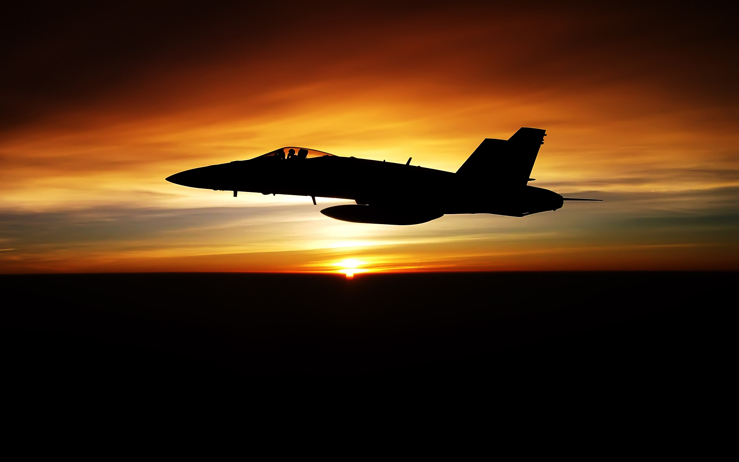 F18-hornet at sunset