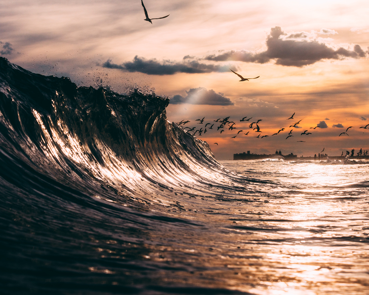 NY last nights sunset from the ocean.