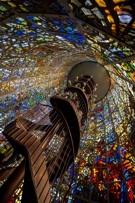 Stained Glass Staircase in Kanagawa, Japan