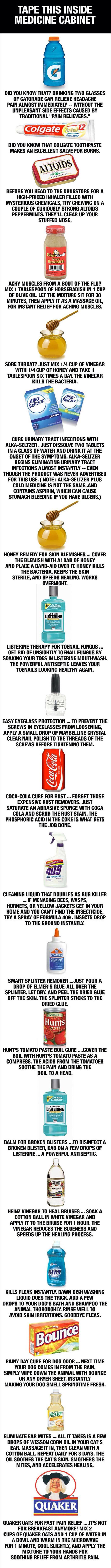 Tape This Inside Your Medicine Cabinet For Future Use