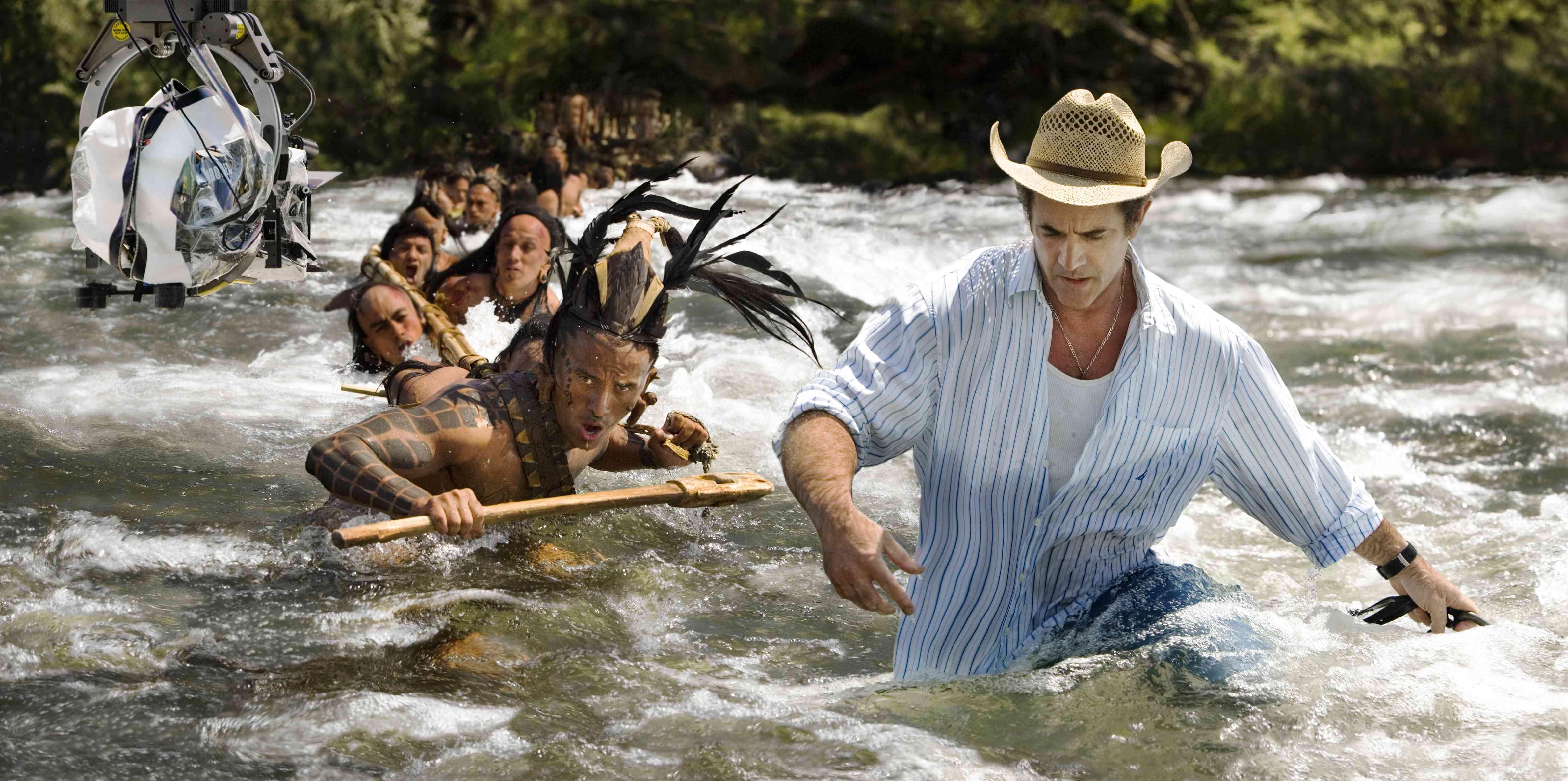 Mel Gibson directing the movie 'Apocalypto'