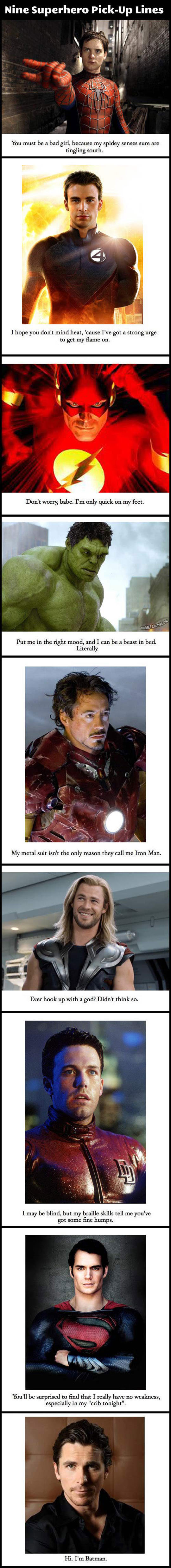 Superhero Pickup Lines