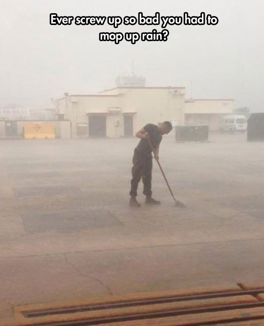 cool-soldier-moping-up-rain-punishment