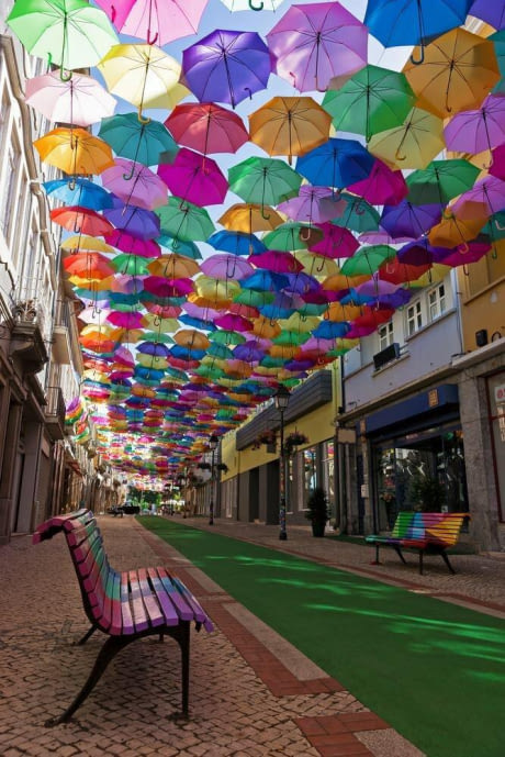 Umbrella Street in Portugal