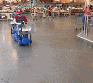 Super Mario Races Through Walmart