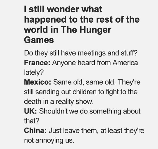 What happened to the rest of the world in The Hunger Games…